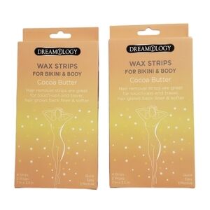 New Dreamology Cocoa Butter Bikini & Body Wax Strips Hair Removal 2 pk